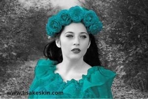 frau romantisch blumen