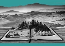 buch in landschaft