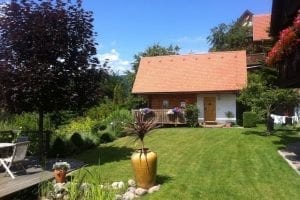 haus, wiese, sonne