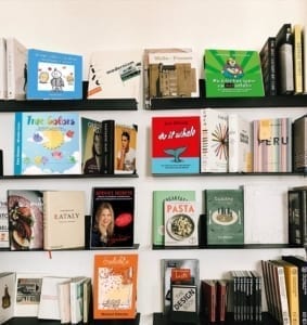 Books stack on white background